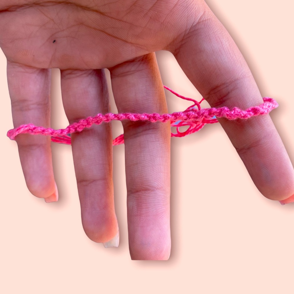 Pink friendship bracelet